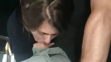 Voyeur Couple Recording BJ and Swallowing Outside in a Walking Path