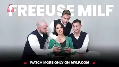 MYLF - Curvaceous Blonde Milf Caught Masturbating By Lucky Stud Gets Her Pussy Plowed Instead