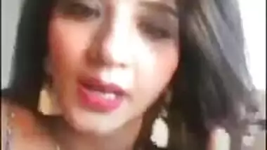 Monalisa Instagram Live with her ID, Cleavage in Nighty ,Big Melons