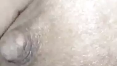 Close-up XXX video of the Indian man playing with wife's nipples