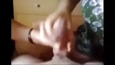 Horny House Wife Sends Husband To Office With A Good Morning Hand Job!