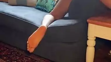 Horny Teensitter Ginger Gazelli Humps The Cum Out Her Pussy With Couch