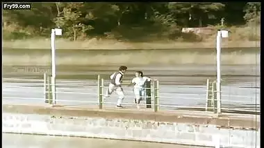 Rare hot yesteryear beauty Rupini boobs pressed hard, wet navel boob show in blouse