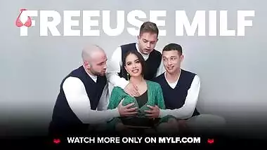 Mylf - Horny Milf Jerks off Her Stepsons Cock And Lets Him Titty Fuck Her Nice Big Titties