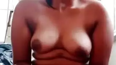 Big-boobed Tamil virgin XXX girl inserting pencil in her Desi XXX pussy
