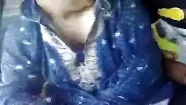 Shy arab aunty huge assets and exposed and gets groped by young lover in pablic plac