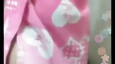 Naughty Indian girl sneaks in bathroom for sex video chat with XXX friend