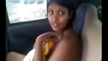 Hardcore outdoor sex scandal of large boobs maid with owner